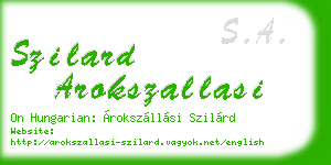 szilard arokszallasi business card